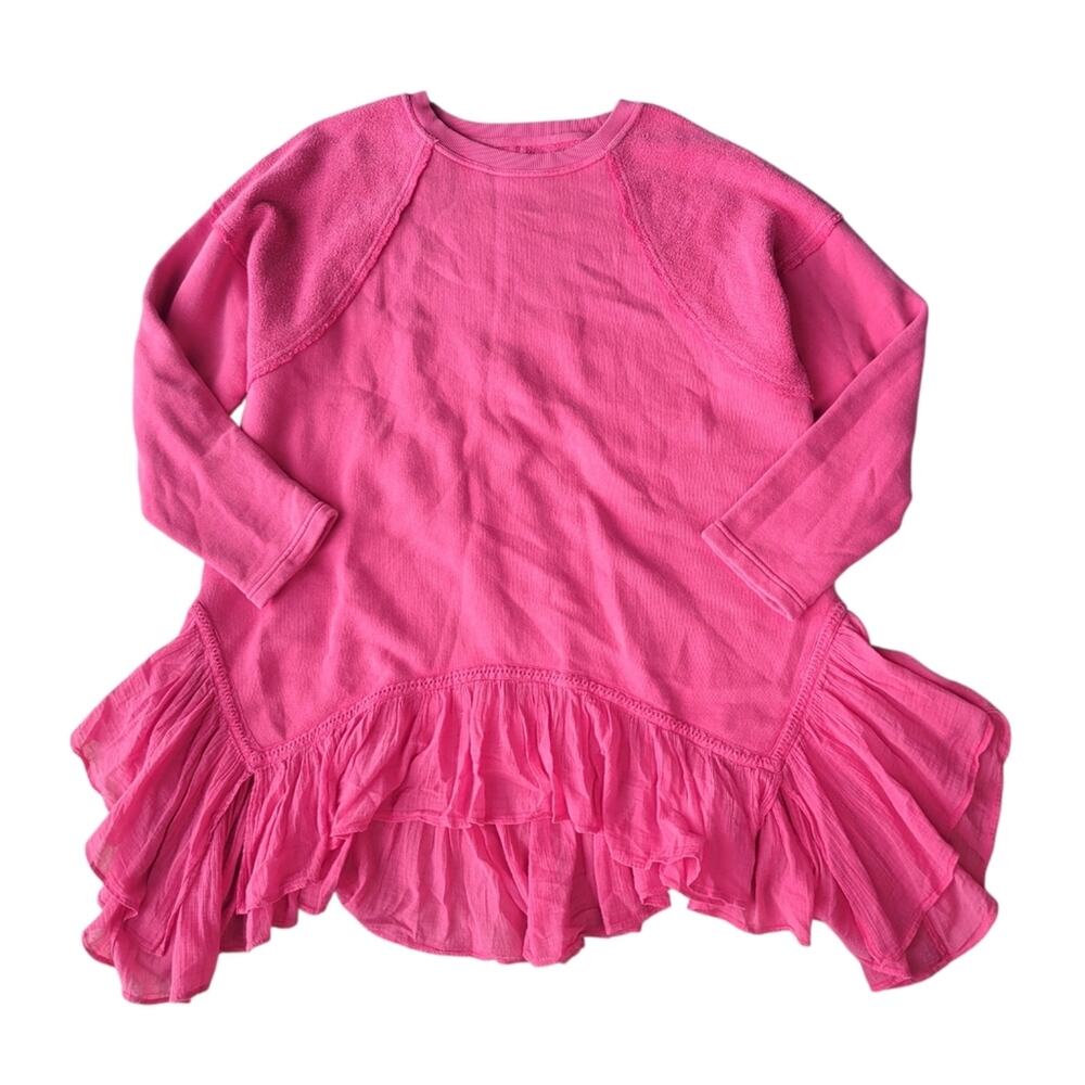 Free People Poets Pullover Mini Dress Miami Beet Size Large